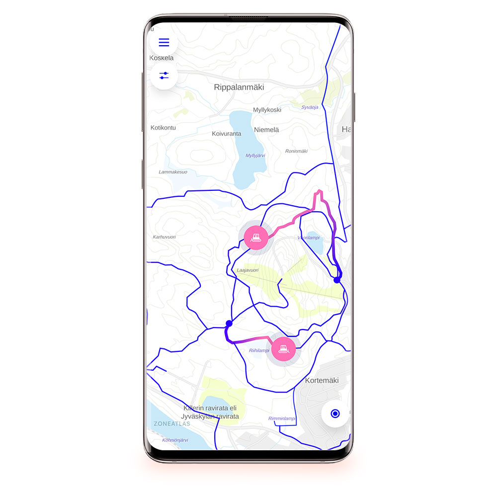 Illustration of live-data on a map