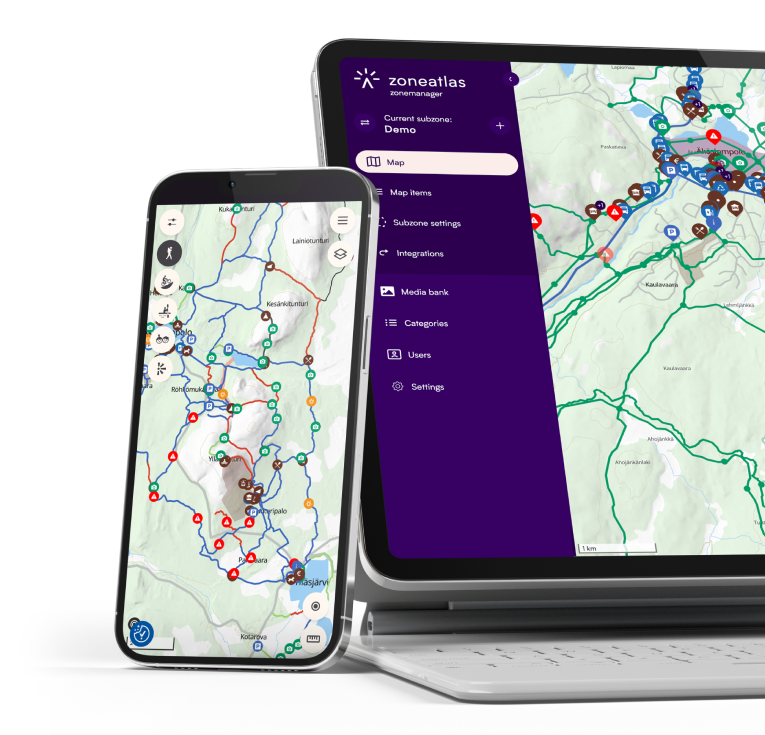 mobile-outdoor-mockup-bg-2 1 Two mobile devices displaying a digital outdoor map