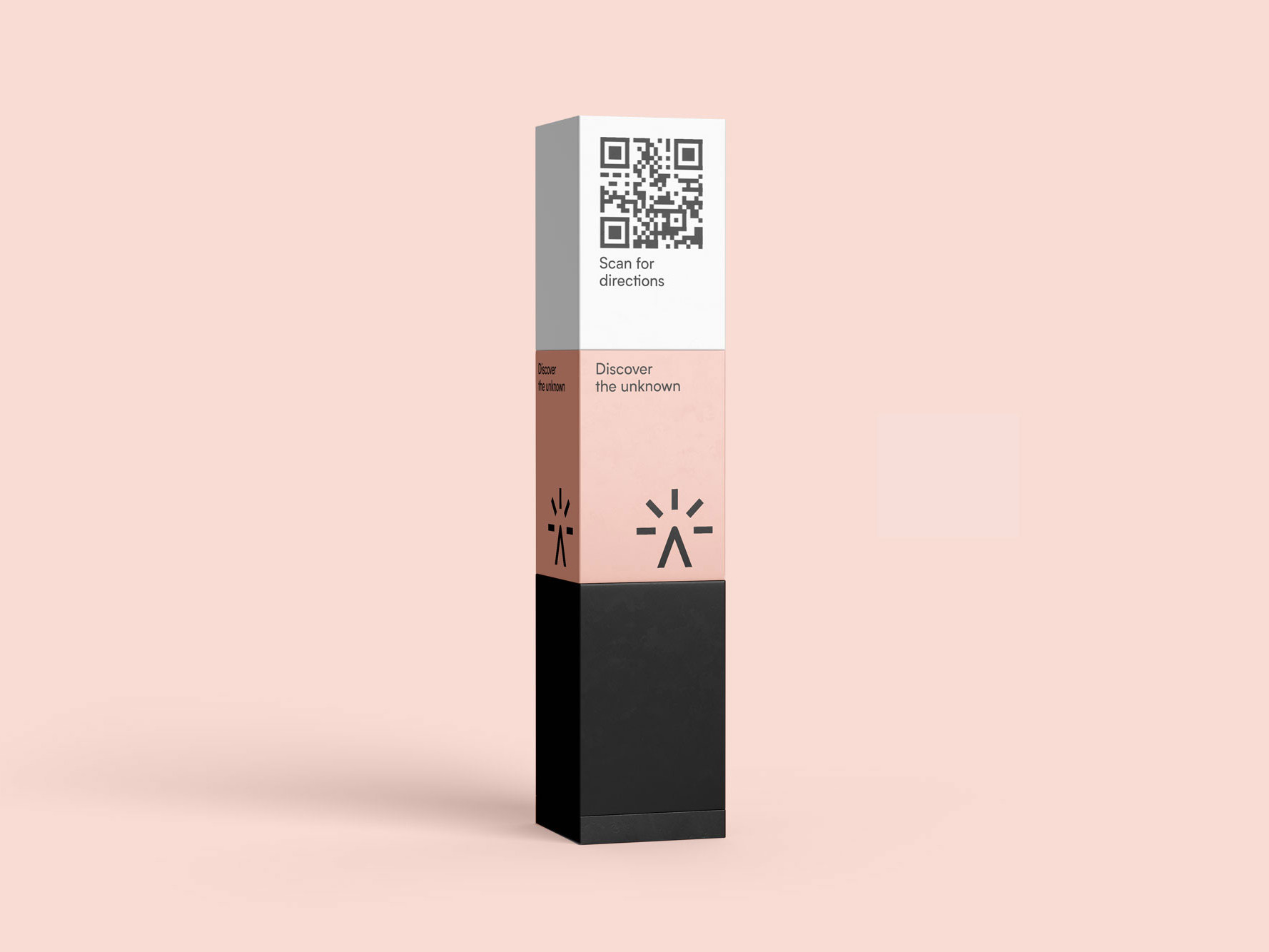 wayfinding-pylon 3 An information pole that has a QR code for directions