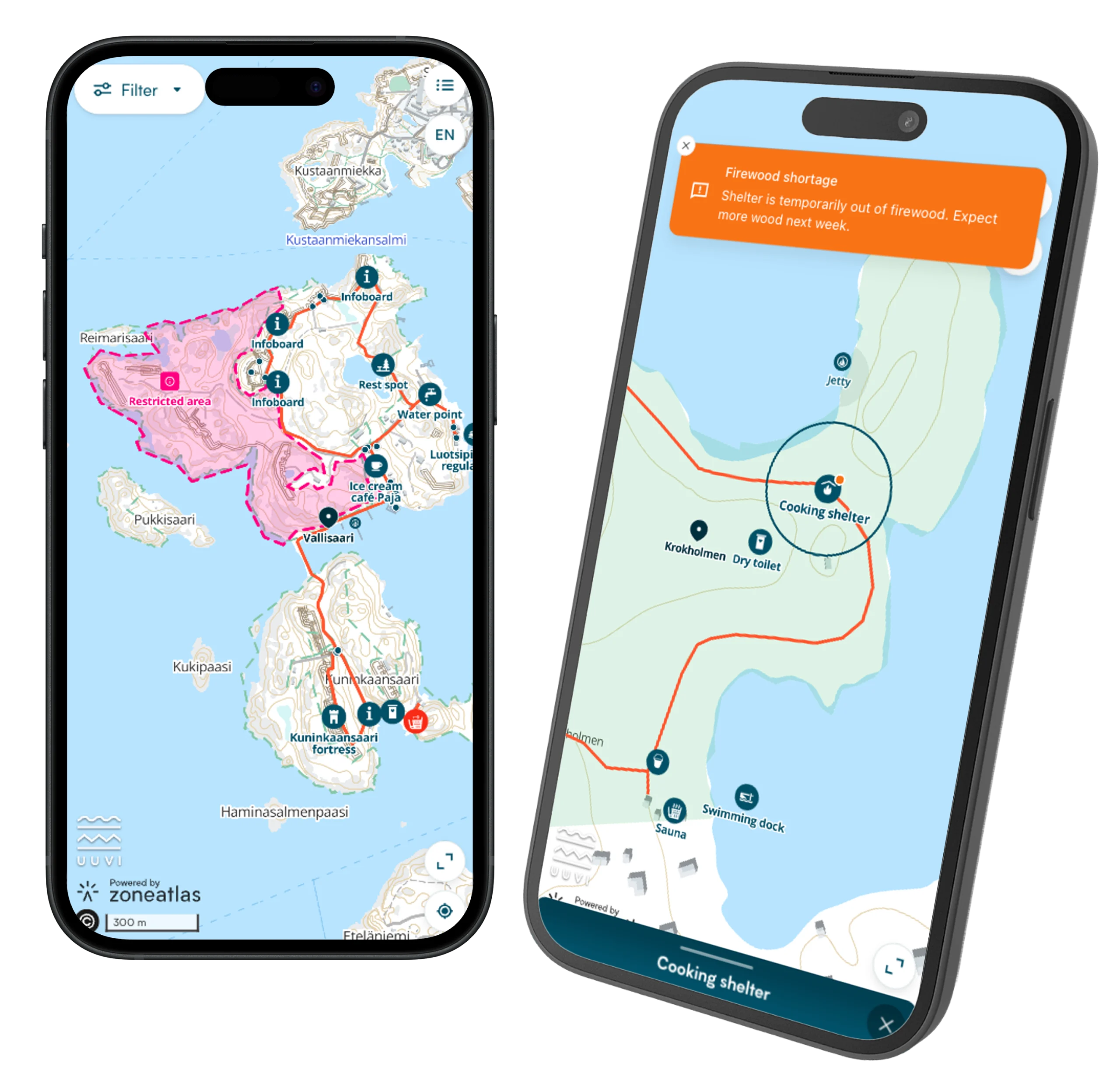 announcements 2 A mobile device displaying announcements on map