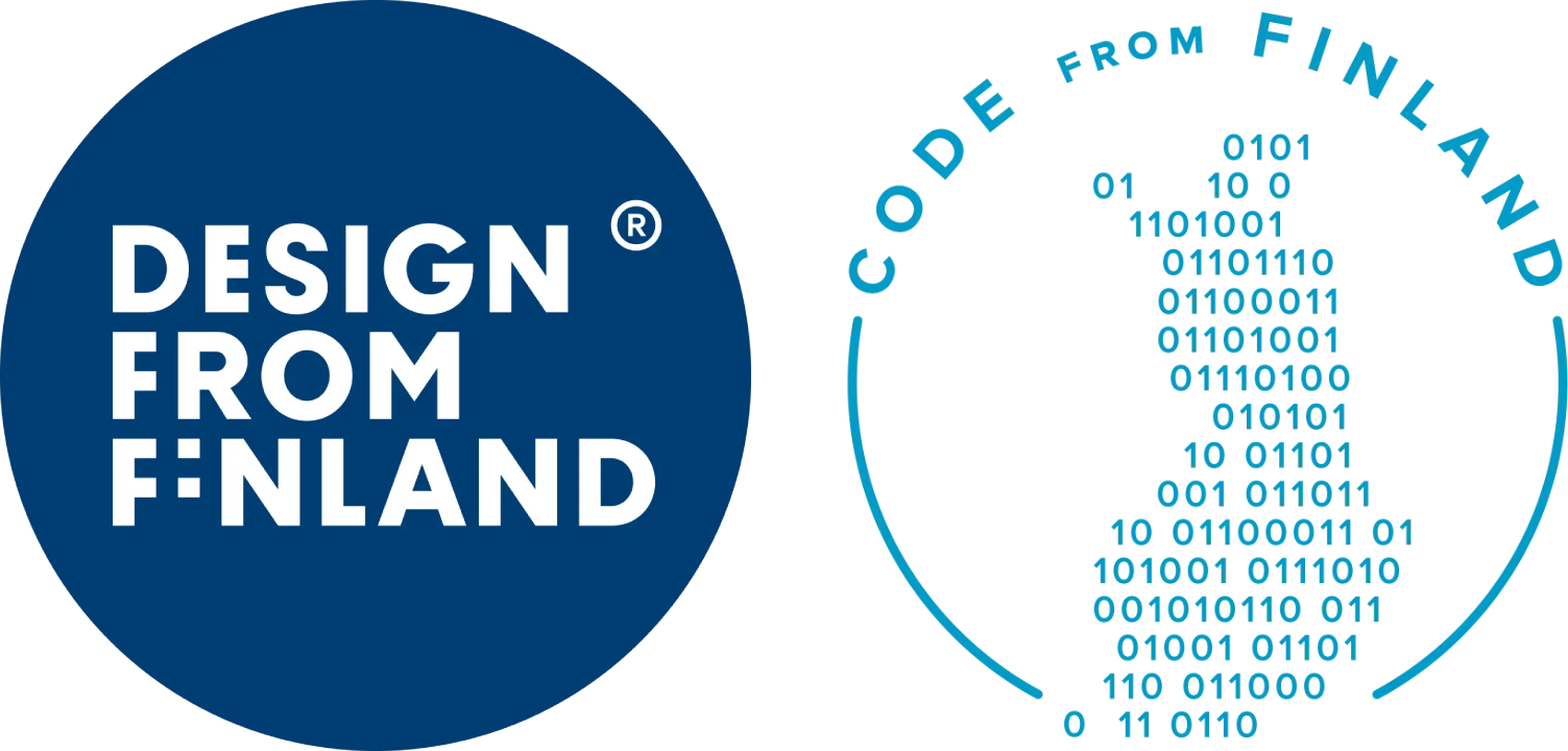 Design from Finland and Code from Finland badges